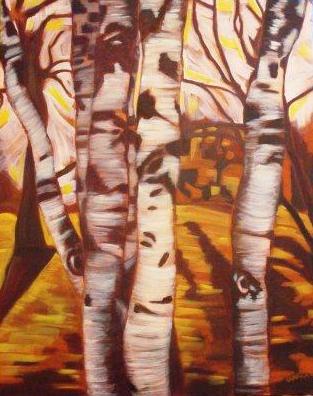 Landscape Painting - Birch Trees